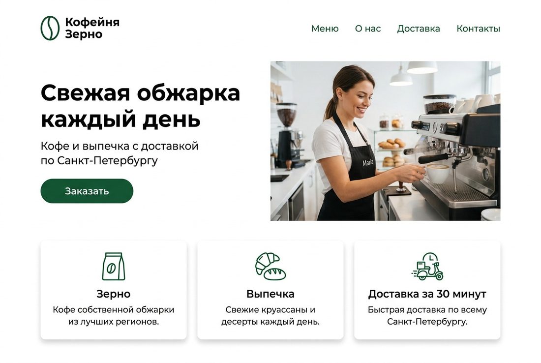 Тот же сайт после редизайна